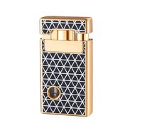 Windproof Torch Lighter, Rechargeable Dual Jet Flame Lighter with Visible Air Window, Metal Body, Outdoor Camping and Hiking Essential, Life-Saving Equipment