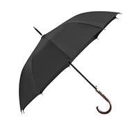 Windproof Travel Umbrella Retro Golf Umbrella Extra Large Automatic Open Rain Stick Umbrella With Wooden Handle Gentleman Canopy Vented Umbrella Stand up To Snow Storm ( Color : Black , Size : 95cm )