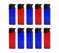 Windproof Turbo Lighters Powerful Refillable Jet Flame Electronic Lighter - 10 Lighters Random Colours