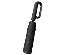Windproof Umbrella, Umbrella Auto Open & Close | Auto Open Umbrella UV Protection Carabiner Handle Windproof Umbrella - Compact Auto Open Close Portable Umbrella for Travel, black, 説明を参照してください