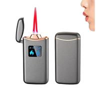 Windproof Voice-Activated Lighter, Refillable Butane Torch with 4 Ignition Modes, Portable Metal Design, Transparent Air Window, Ideal for Outdoor Use