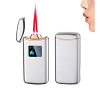 Windproof Voice-Activated Lighter, Refillable Butane Torch with 4 Ignition Modes, Portable Metal Design, Transparent Air Window, Ideal for Outdoor Use