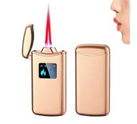 Windproof Voice-Activated Lighter, Refillable Butane Torch with 4 Ignition Modes, Portable Metal Design, Transparent Air Window, Ideal for Outdoor Use