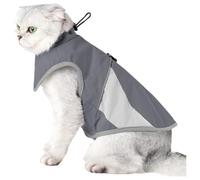 Windproof Waterproof Cat Jacket - Reflective Adjustable High-Neck Winter Coat For Outdoor Safety | Harness-Compatible Cat Coat With Attachment For Night Walks And Cold Weather