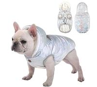 Windproof Waterproof Dog Coat Fleece & Cotton Lined Warm Jacket, Cold Weather Pet Apparel Clothes Vest for Small to Large Dogs (L, Silver)