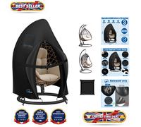 SIRUITON Ø120x190cm 420D Reinforced Patio Hanging Egg Chair Cover, Outdoor Si...