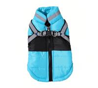 Windproof Waterproof Lightweight Reflective Dog Jacket Warm Cold-Proof Yorkshire Terriers Shiba Inus Poodles Coat With Zipper,Blue,M
