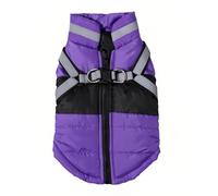 Windproof Waterproof Lightweight Reflective Dog Jacket Warm Cold-Proof Yorkshire Terriers Shiba Inus Poodles Coat With Zipper,PURPLE,S