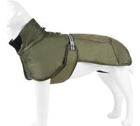Windproof Waterproof Reflective Turtleneck Shiba Inu Bulldog Labrador Sheepdog Jacket Cold-Proof Warm Cozy Dog Coat,Green,6XL