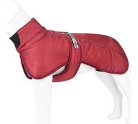 Windproof Waterproof Reflective Turtleneck Shiba Inu Bulldog Labrador Sheepdog Jacket Cold-Proof Warm Cozy Dog Coat,Red,XL