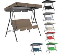 WindproofGardenSwingCanopyReplacementWaterproof210DOxfordTopCoverwithCushionsfor23SeaterOutdoorPatioHammockChairProtection