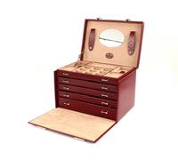 Windrose Merino Jewelry box 33 cm red