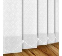 WINDRUSH WHITE Vertical Blinds Slats Made to Measure 89mm (3.5" Wide) with FREE Weights Chain & Hangers