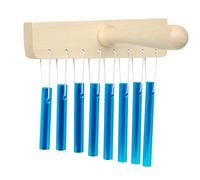 Winds Bells Pipe Wood Constructions Aluminum Pipe 8 Chimes Hanging Decorations with Rod Educational Tool Hand Held Chimes