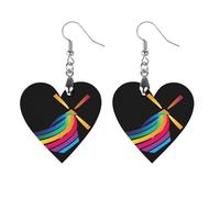 Winds of Change Rainbow Novelty Women's Dangle Earrings Fashion Printed Wood Earring Drop Pendants Jewelry