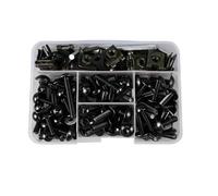 Windscreen Bolts 155PCS Motorcycle Windscreen Fairing Bolt For Aprilia RS250 M5 Screws Set Racing Kit Bodywork Mounting Gasket Fixing Fairing Bodywork Screws(Black)