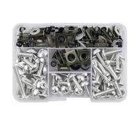 Windscreen Bolts 177PCS Motorcycle Fairing Bolts Kit For For CBR650R M5 M6 Windshield Screws Wellnut Wrench Fastener Cowling Assortment Fairing Bodywork Screws(Silver)