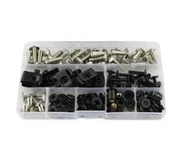 Windscreen Bolts Motorcycle Fairing Bolts Kit Screws For YZF-R125 2008-2018 Complete Full Washer Fastener Clips Nut Steel Assortment Fairing Bodywork Screws(Silver)