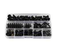 Windscreen Bolts Motorcycle Fairing Bolts Kit Screws For YZF-R125 2008-2018 Complete Full Washer Fastener Clips Nut Steel Assortment Fairing Bodywork Screws(Black)