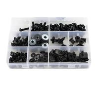 Windscreen Bolts Motorcycle Fairing Windscreen Screws For R6 1999-2002 Complete Full Bolts Kit Washer Fastener Bodywork Nut Clips Steel Fairing Bodywork Screws(Black)