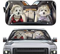 Windscreen Car Sunshades Foldable Windscreen Cover Block Uv Rays Car Window Covers Universal For Summer Auto Suv Couple Shih Tzu Happy Puppies Drive M