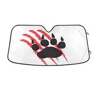 Windscreen Car Sunshades Foldable Windscreen Cover Block Uv Rays Car Window Covers Universal For Truck Suv Auto Footprint Trace Claws - Animal Paw Blood Scratches S