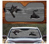 Windscreen Car Sunshades Funny Cat Black Striped Pattern Windscreen Cover Foldable Car Window Covers Universal For Suv Truck Summer