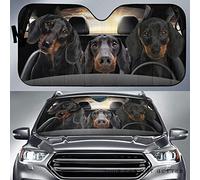Windscreen Car Sunshades Funny Three Dachshund Dogs Driving Dog Lover Front Window Sunshades Keep Vehicle Cooler Windscreen Cover Universal For Car Summer Suv