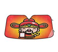 Windscreen Car Sunshades Keep Cooler Front Windshield Sun Shade Block Uv Rays Car Window Covers Universal For Auto Truck Suv God Of Wealth - Money Prosperity S