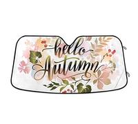 Windscreen Car Sunshades Keep Cooler Front Windshield Sun Shade Block Uv Rays Car Window Covers Universal For Auto Truck Summer Fall Flower - Hello Autumn Quote S