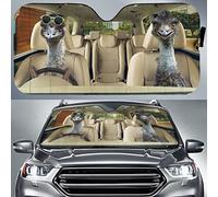 Windscreen Car Sunshades Keep Cooler Front Windshield Sun Shade Block Uv Rays Front Window Sunshades Universal For Auto Truck Suv Emus On Wheels Happy Animals On The Road Right Hand Drive M