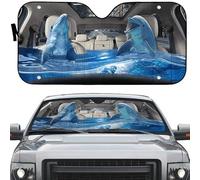 Windscreen Car Sunshades Keep Cooler Front Windshield Sun Shade Car Window Covers Universal For Summer Suv Truck Happy Dolphin Under The Water Sea Ocean Drive, Funny Dolphin Driving On Water M