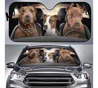 Windscreen Car Sunshades Keep Cooler Windscreen Cover Foldable Car Window Covers Universal For Auto Truck Suv Sad Face Dog Family Driving Left Hand M