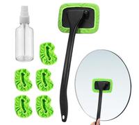 Windscreen Cleaner Tool Car Window Cleaner, Microfiber Inside Windshield Cleaning Tool With 5 Washable Microfiber Pads, 180 Degree Rotating Mop, Brush Washer, Squeegee for Inside, Interior