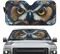 Windscreen Cover 3D Eyes Of Owl Image Print Car Window Covers Keep Vehicle Cooler Car Accessories Universal For Car Truck Summer