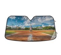 Windscreen Cover Baseball Player On The Field Heat Shield Sun Visor Pefect Fit Front Window Sunshades Foldable Car Front Windshield For Suv Travel Most Cars S