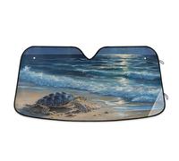 Windscreen Cover Beach Under Moonlight The Car Front Windshield Foldable Heat Shield Sun Visor Keep Vehicle Cooler Front Window Sunshades For Most Cars Travel Suv M