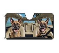 Windscreen Cover Belgian Malinois Dog On The Beach Car Front Windshield M