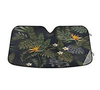 Windscreen Cover Bird Of Paradise Flowers Summer Plumeria Palm Front Window Sunshades Easy To Use Windshield Sunshade Keep Vehicle Cooler Car Front Windshield For Travel Most Cars Suv S