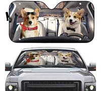 Windscreen Cover Block Uv Rays Windscreen Car Sunshades Foldable Car Window Covers Universal For Summer Suv Auto Pembroke Welsh Corgi Dogs On The Road Drive L