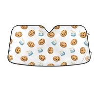 Windscreen Cover Christmas Cookie Milk Windshield Sunshade Keep Vehicle Cool Front Window Sunshades Reusable Windscreen Sun Shade For Suv Van Car S