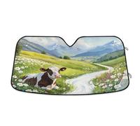 Windscreen Cover Cow Grass Milk Waves Green Car Front Windshield Foldable Windshield Sunshade Keep Vehicle Cooler Front Window Sunshades For Truck Most Cars Travel S