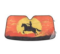Windscreen Cover Desert Sunset Cowboy (4) Heat Shield Sun Visor Block Uv Rays Windscreen Sun Shade Reusable Front Window Sunshades For Van Truck Car M