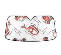 Windscreen Cover Fire Truck Helicopter Pattern Heat Shield Sun Visor Durable Front Window Sunshades Keep Vehicle Cooler Windshield Sunshade For Suv Most Cars Truck M