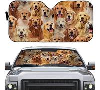 Windscreen Cover Foldable Car Window Covers Block Uv Rays Front Windshield Sun Shade Universal For Truck Suv Summer Golden Retrievers Dog Full Face M