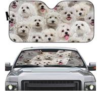 Windscreen Cover Foldable Front Window Sunshades Block Uv Rays Windscreen Car Sunshades Universal For Auto Truck Suv Lovely Malteses Dog Full Face M