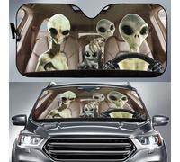 Windscreen Cover Funny Alien Family Driving Together Car Window Covers Block Uv Rays Car Sun Shade Universal For Suv Car Summer