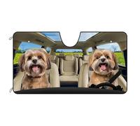 Windscreen Cover Lhasa Apso Dog In The Flower Car Front Windshield M