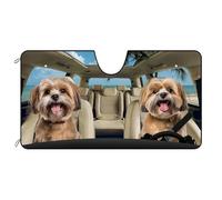 Windscreen Cover Lhasa Apso Dog On The Beach Front Window Sunshades S