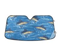 Windscreen Cover Marlin Fish Windshield Sunshade Reusable Front Window Sunshades Foldable Windscreen Sun Shade For Van Suv Car M
